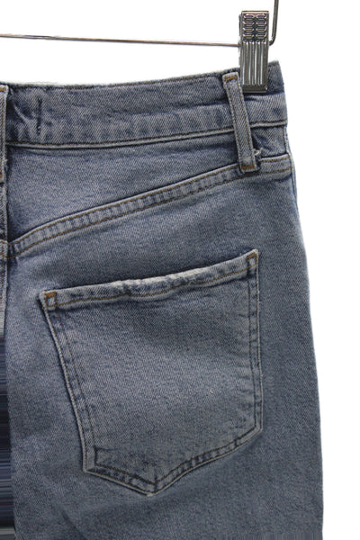 Agolde Womens Cropped Mom Jeans High Waist Blue 25in Inseam Size 24