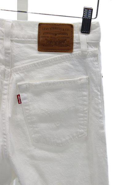 Levis Womens White Ankle Straight Jeans Size 24