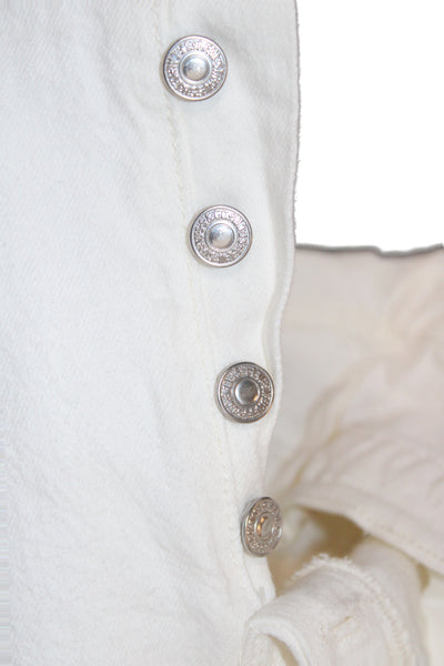 Levis Womens White Ankle Straight Jeans Size 24