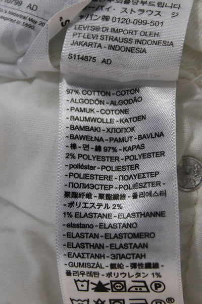 Levis Womens White Ankle Straight Jeans Size 24