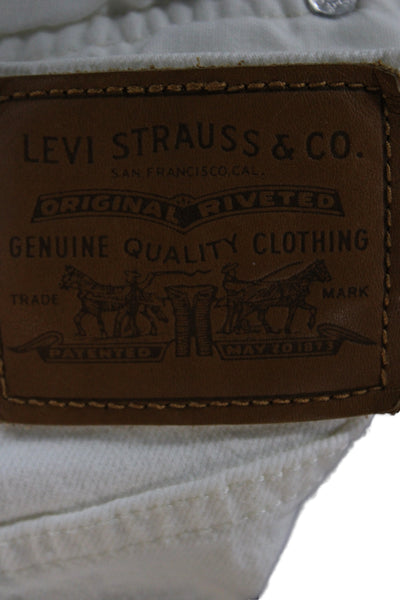 Levis Womens White Ankle Straight Jeans Size 24