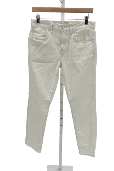Joes Womens Ankle Skinny High Waist Jeans White Button Size 30