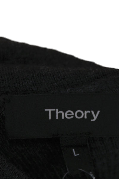 Theory Women Dark Gray Merino Turtleneck 3/4 Sleeve Pullover Sweater Size L
