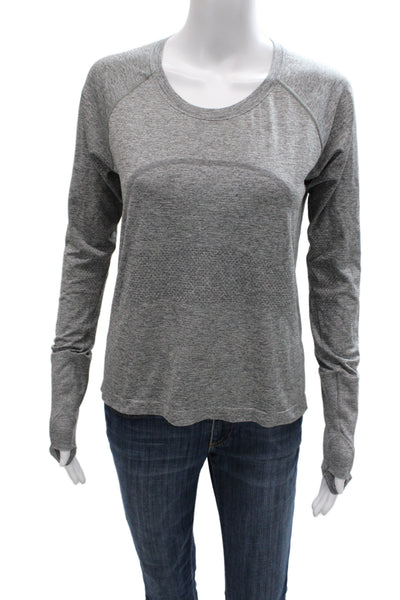 Lululemon Womens Long Sleeves Pullover Tee Shirt Grey Size 10