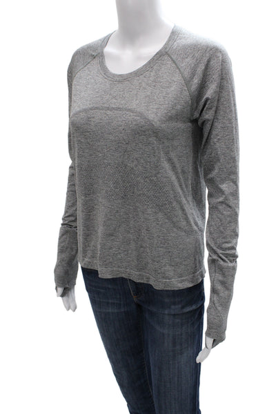 Lululemon Womens Long Sleeves Pullover Tee Shirt Grey Size 10
