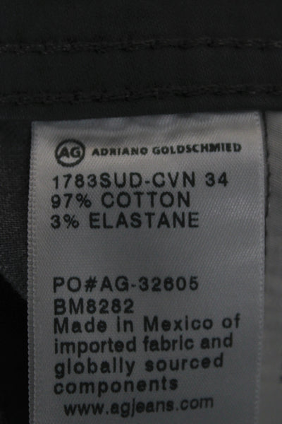 AG Adriano Goldschmied Mens Chino Pants Dark Gray Button 30 Inseam Size 32