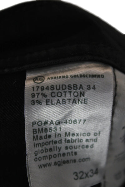 AG Adriano Goldschmied Mens Skinny Straight Black Jeans Size 32