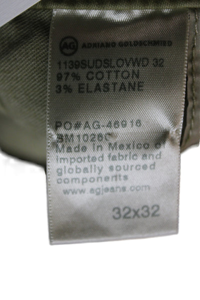 AG Adriano Goldschmied Mens Chinos Green Size 32