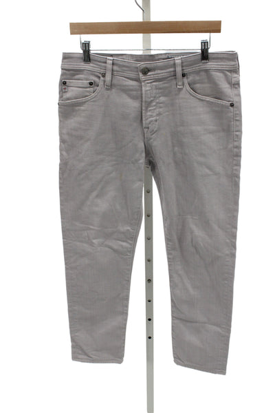 AG-ED Denim Mens Cropped Straight Jeans Gray Size 32