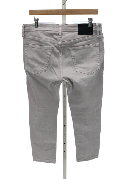 AG-ED Denim Mens Cropped Straight Jeans Gray Size 32