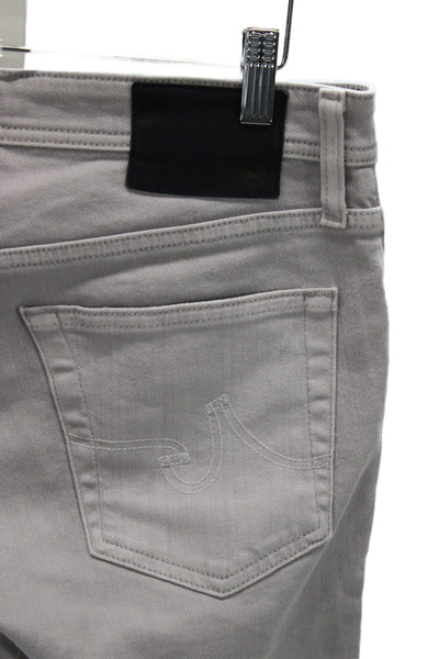 AG-ED Denim Mens Cropped Straight Jeans Gray Size 32