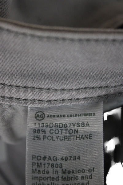 AG-ED Denim Mens Cropped Straight Jeans Gray Size 32