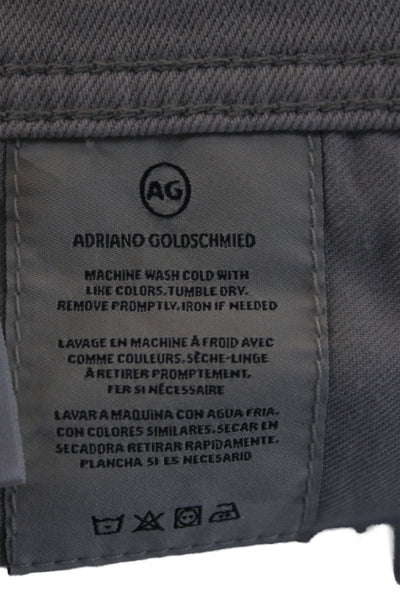 AG-ED Denim Mens Cropped Straight Jeans Gray Size 32