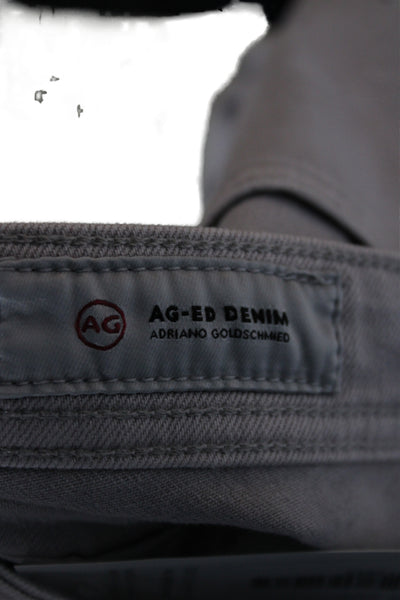 AG-ED Denim Mens Cropped Straight Jeans Gray Size 32