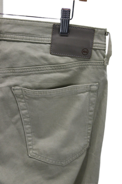 AG Adriano Goldschmied Mens Army Green Chinos Button 97% Cotton Size 32