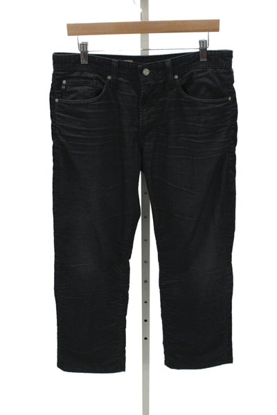AG Adriano Goldschmied Men's Cropped Striped Black Jeans Size 32