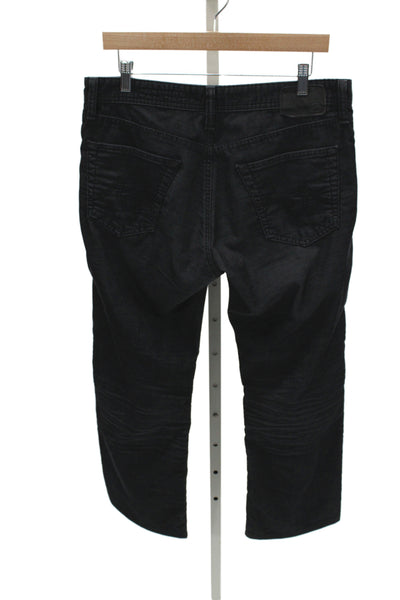 AG Adriano Goldschmied Men's Cropped Striped Black Jeans Size 32