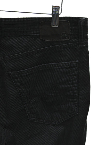 AG Adriano Goldschmied Men's Cropped Striped Black Jeans Size 32