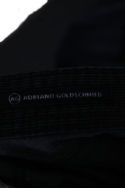 AG Adriano Goldschmied Men's Cropped Striped Black Jeans Size 32
