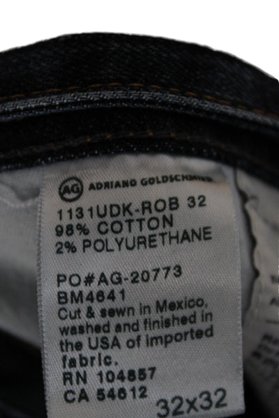 AG Adriano Goldschmied Mens Straight Jeans Dark Blue Button Fly Size 32