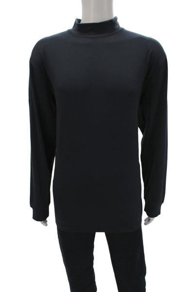 Dunning Mens Band Stand-Up Black Mock Neck Long Sleeve T-Shirt Size XL