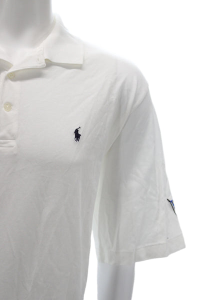 Polo Golf Ralph Lauren Mens Short Sleeve Collared Knit Polo Shirt White Size XL