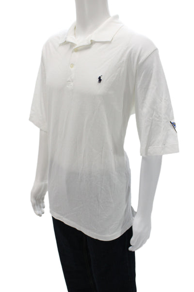 Polo Golf Ralph Lauren Mens Short Sleeve Collared Knit Polo Shirt White Size XL