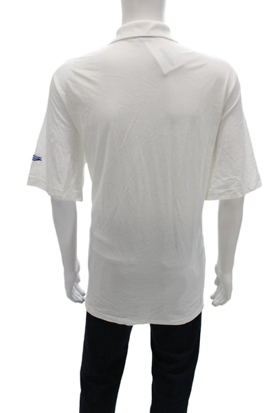 Polo Golf Ralph Lauren Mens Short Sleeve Collared Knit Polo Shirt White Size XL