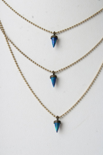 Lionette by Noa Sade Womens 14K Gold Vermeil Simulated Opal AVISH Necklace 16"