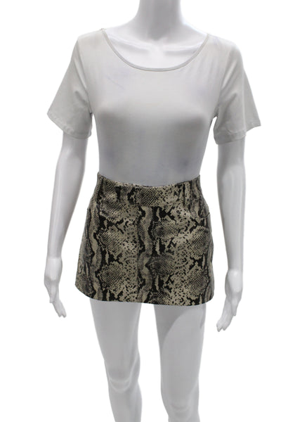 MNG Womens Beige Animal Print 100% Polyester Mini Pencil Skort Size 2