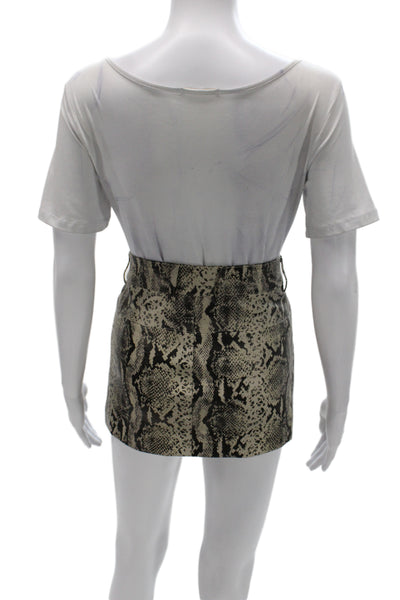 MNG Womens Beige Animal Print 100% Polyester Mini Pencil Skort Size 2