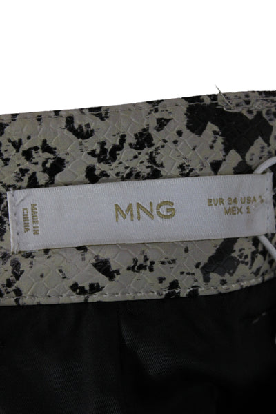 MNG Womens Beige Animal Print 100% Polyester Mini Pencil Skort Size 2