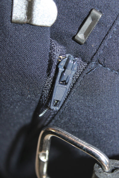 Zara Womens Chino Shorts Dark Blue Cotton Buckle Size S