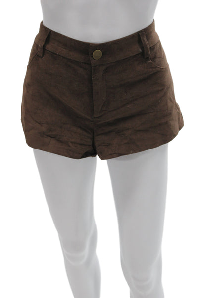 Zara Unisex Brown Cotton Solid Shorts Size XS