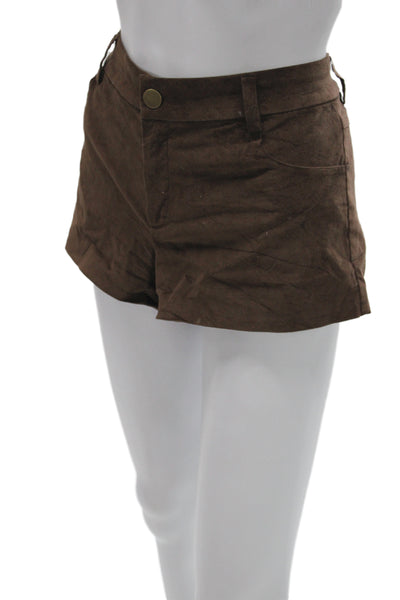 Zara Unisex Brown Cotton Solid Shorts Size XS