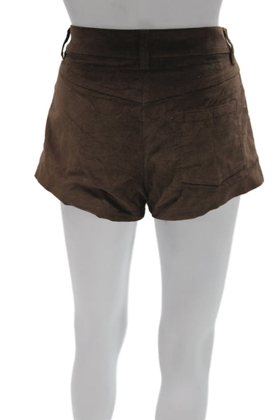 Zara Unisex Brown Cotton Solid Shorts Size XS