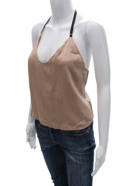 Lunya Womens Silk Camisole Tan Sleeveless Size S