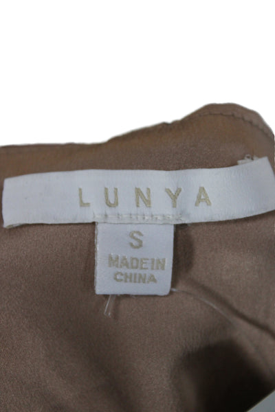 Lunya Womens Silk Camisole Tan Sleeveless Size S
