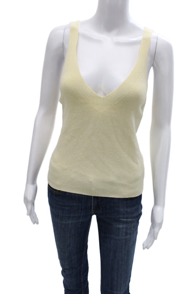 Zara Womens Basic Camisole V-Neck Beige Sleeveless Size L