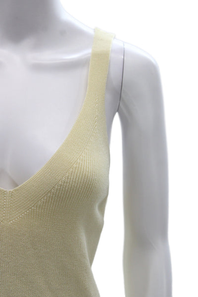 Zara Womens Basic Camisole V-Neck Beige Sleeveless Size L