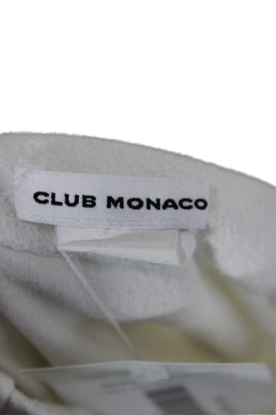 Club Monaco Women Basic Sleeveless Mock Neck Tank White Cotton Size S