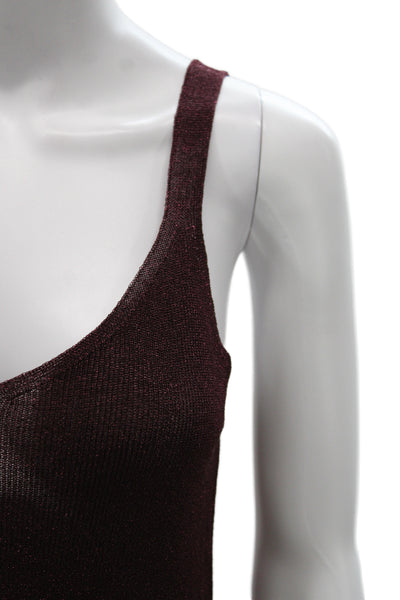 MNG Women Sleeveless Camisole V-Neck Brown Size S