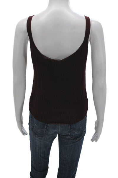 MNG Women Sleeveless Camisole V-Neck Brown Size S