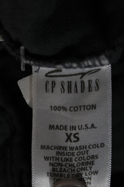 Free People x CP Shades Women Linen Button-Up Shirt Dark Gray Size XS