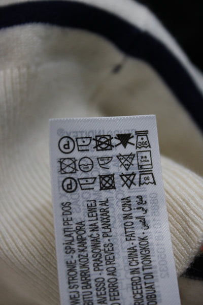 Zara Womens Basic Striped Crew Neck Tank White Viscose Blend Size M
