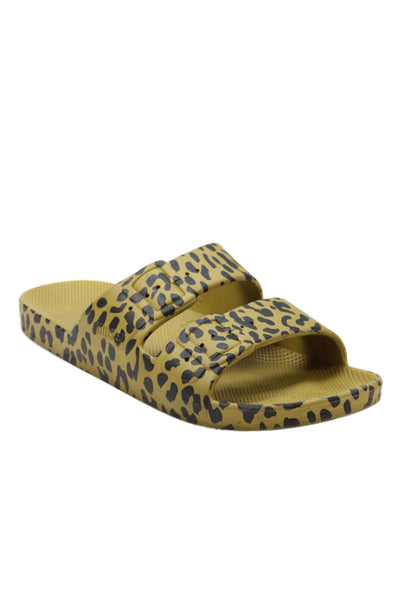 Freedom Moses Wimens Animal Print Slide On Sandals Yellow Size 39 9