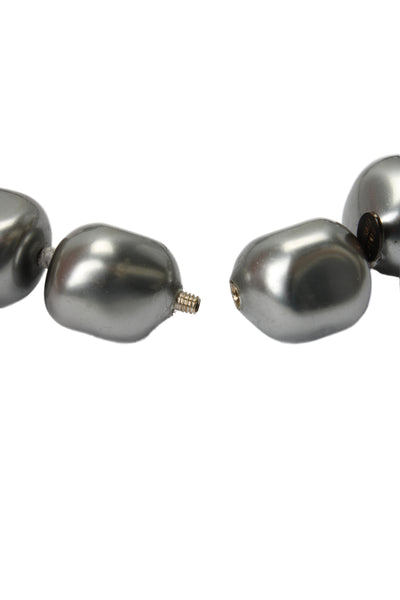 Barbara Packer Vintage Womens Gray Tone Imitation Pearl Strand Necklace 19"