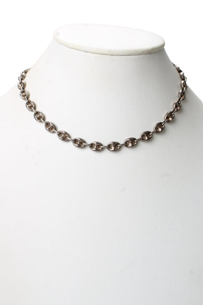 Designer Womens 925 Silver Puffy Mariner Link Chain Necklace 16" 21.9g