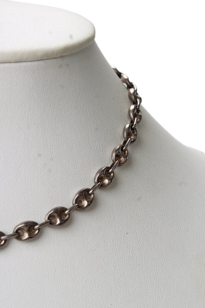 Designer Womens 925 Silver Puffy Mariner Link Chain Necklace 16" 21.9g