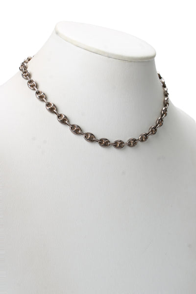 Designer Womens 925 Silver Puffy Mariner Link Chain Necklace 16" 21.9g